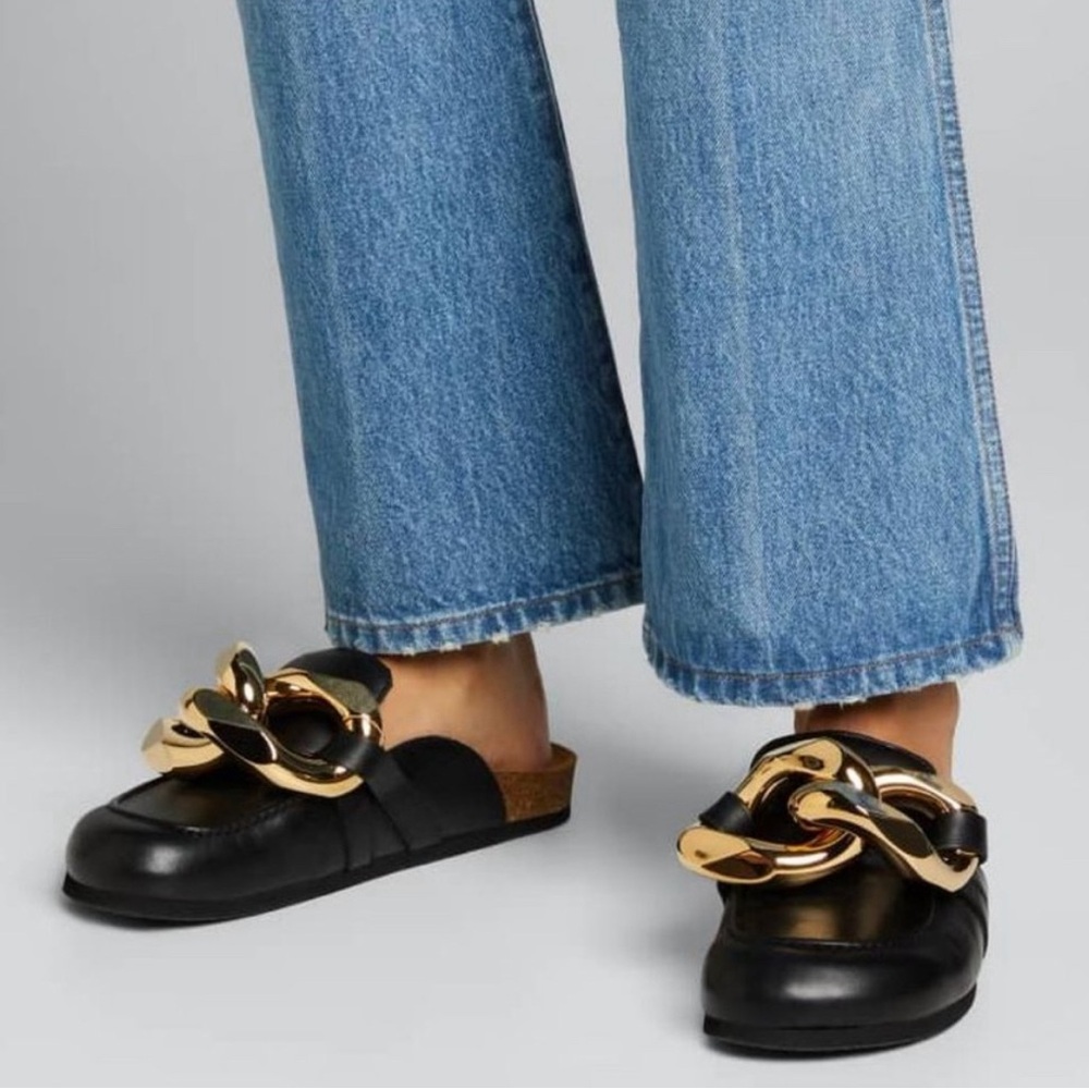 JW Anderson Chain Loafer Leather Mules.